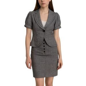 My Michelle Gray Skirt Suit 2 Piece Women's Suit Professional Blazer & Skirt